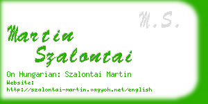 martin szalontai business card